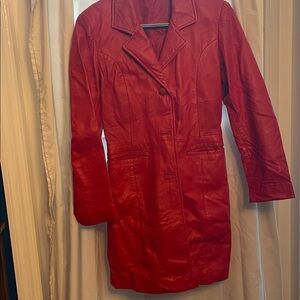 Red Leather Coat